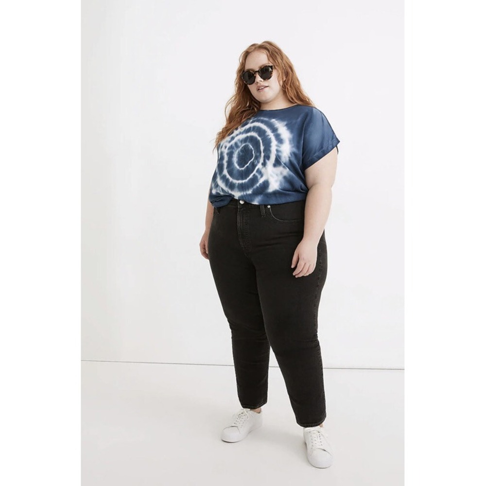 Madewell The Curvy Perfect Vintage‎ Straight Jeans Black Dark Wash Plus Size 28W